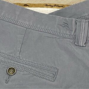 Tommy Bahama Mens 38 Chino Shorts Gray Flat Front Relaxed Golf Outdoors Preppy